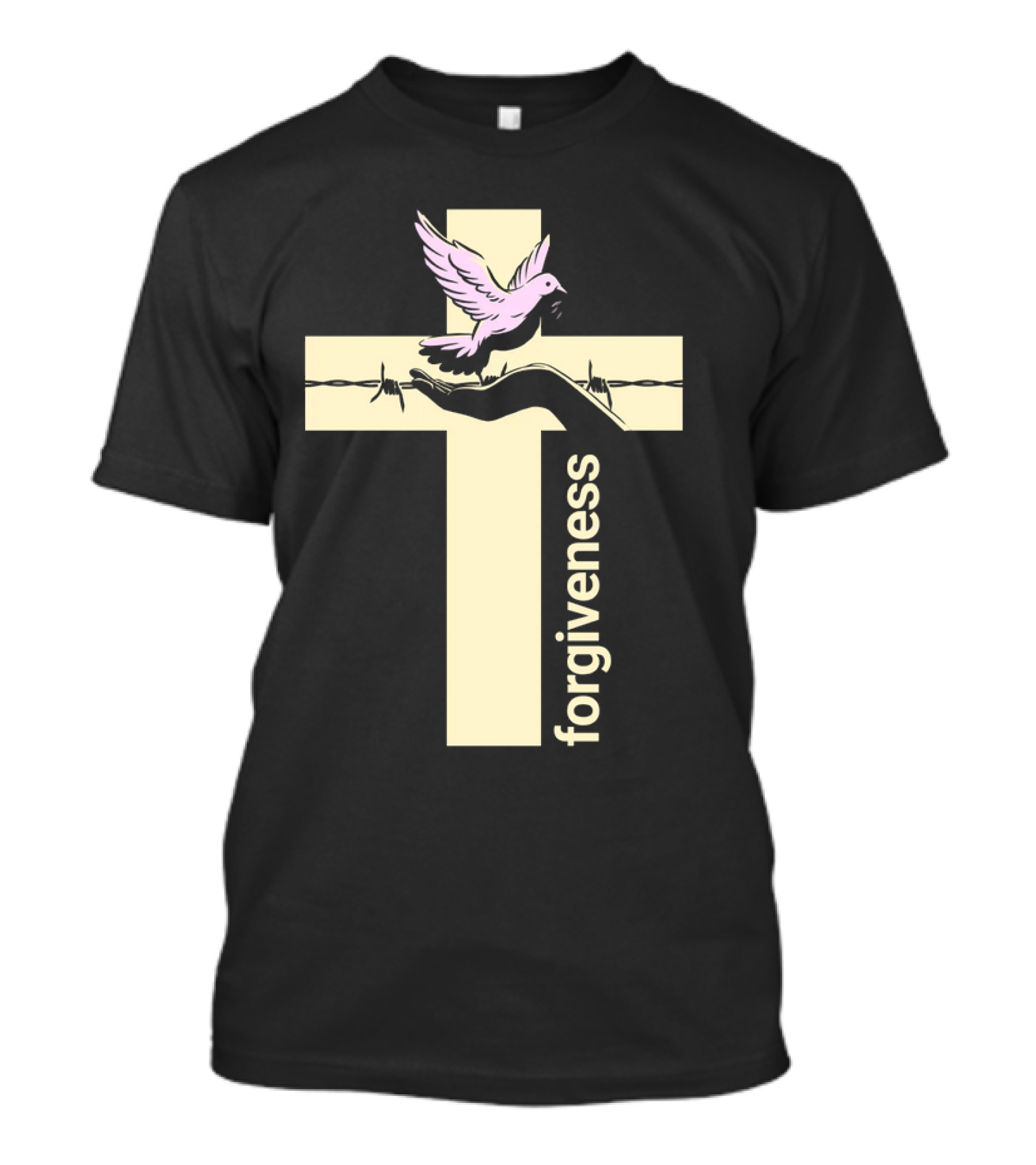 Forgiveness Dove And Cross With Barbed Wire T-Shirt