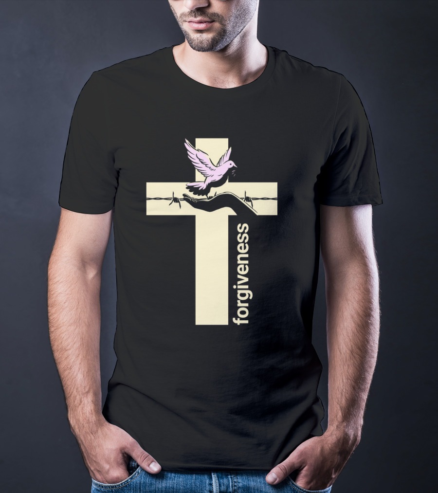 Forgiveness Dove And Cross With Barbed Wire T-Shirt