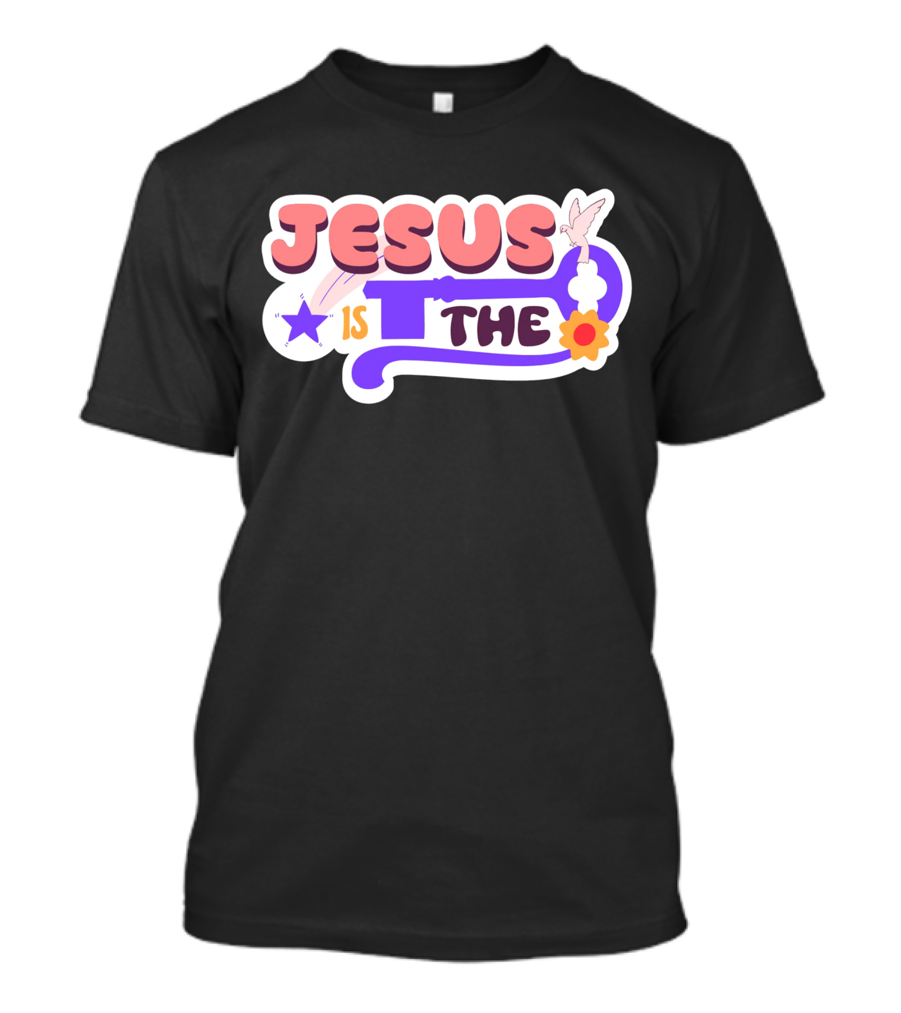 Jesus Is The Key With Dove And Star Elements T-Shirt