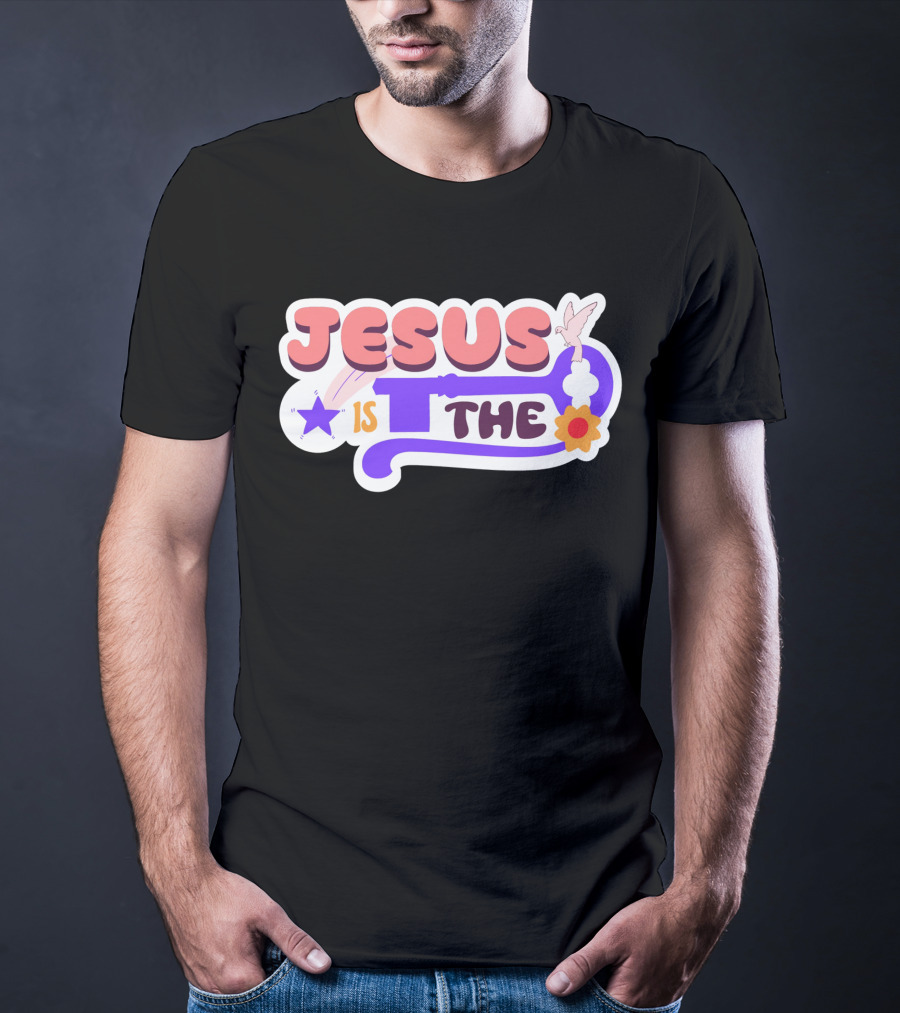Jesus Is The Key With Dove And Star Elements T-Shirt