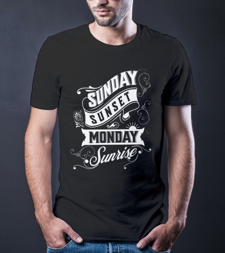 Sunday Sunset Monday Sunrise Vintage Filigree T-Shirt