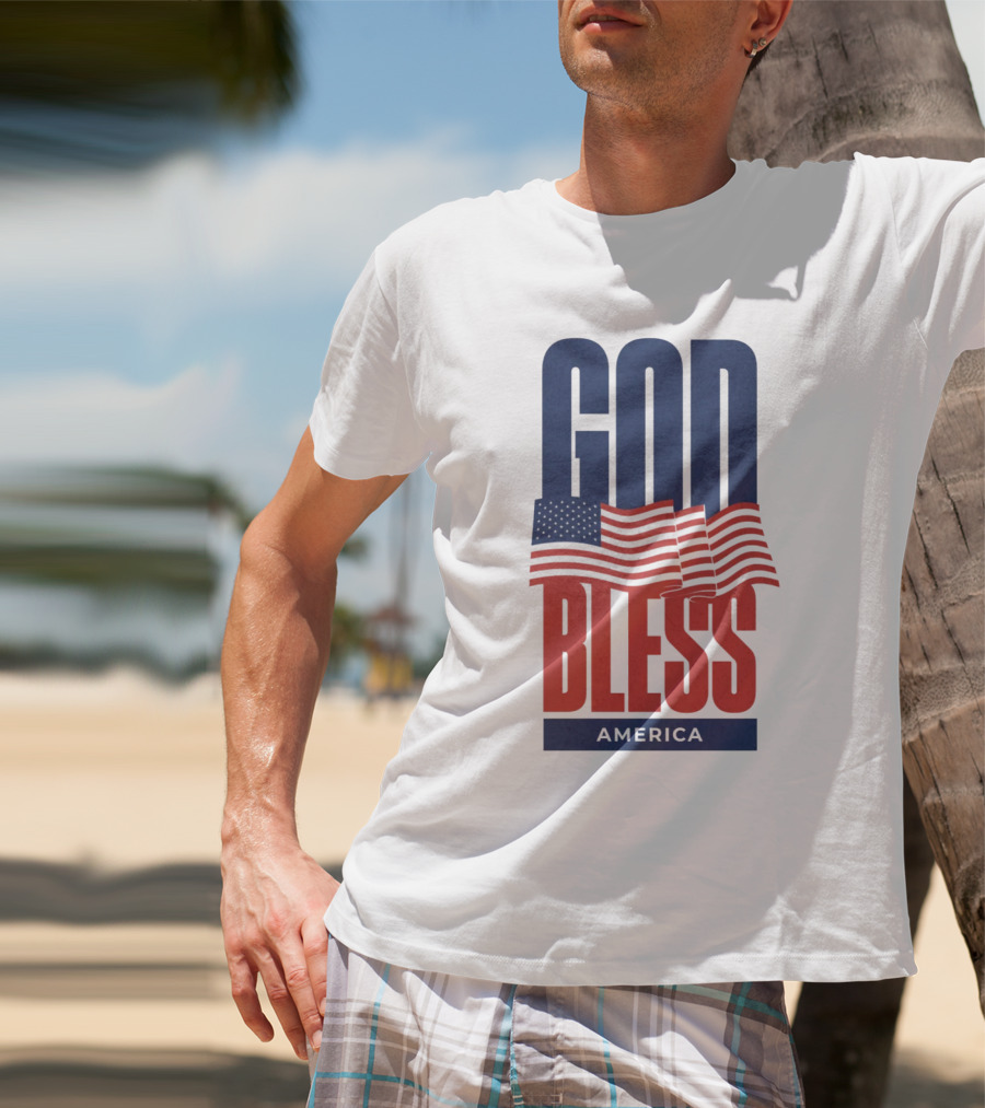 GOD BLESS AMERICA Flag T-Shirt