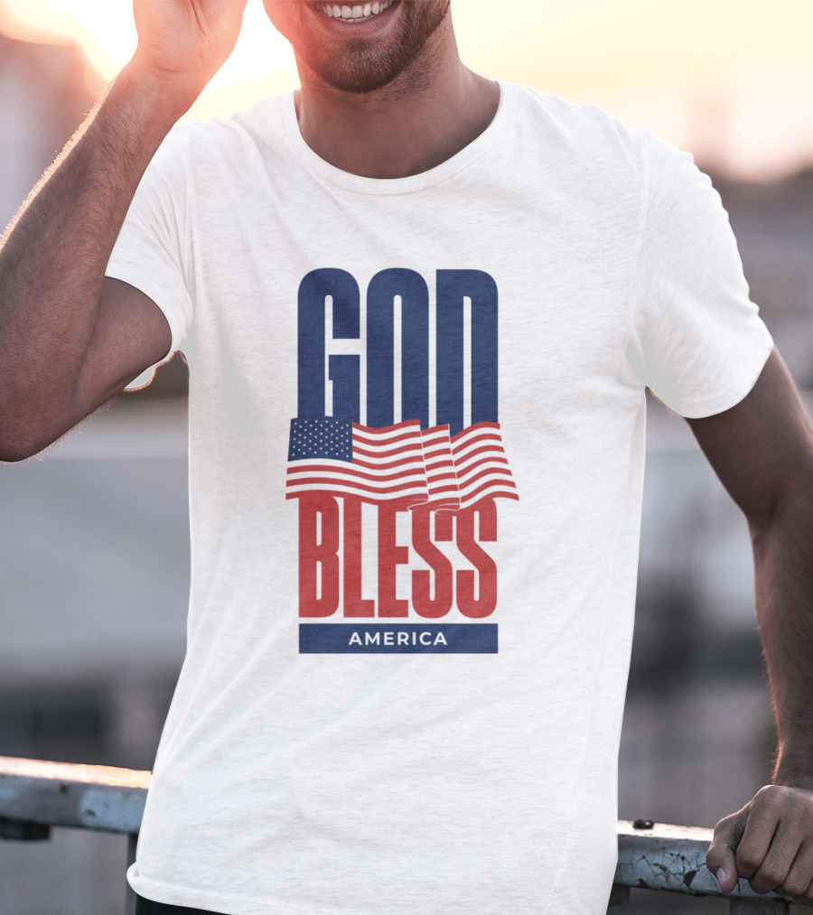 GOD BLESS AMERICA Flag T-Shirt