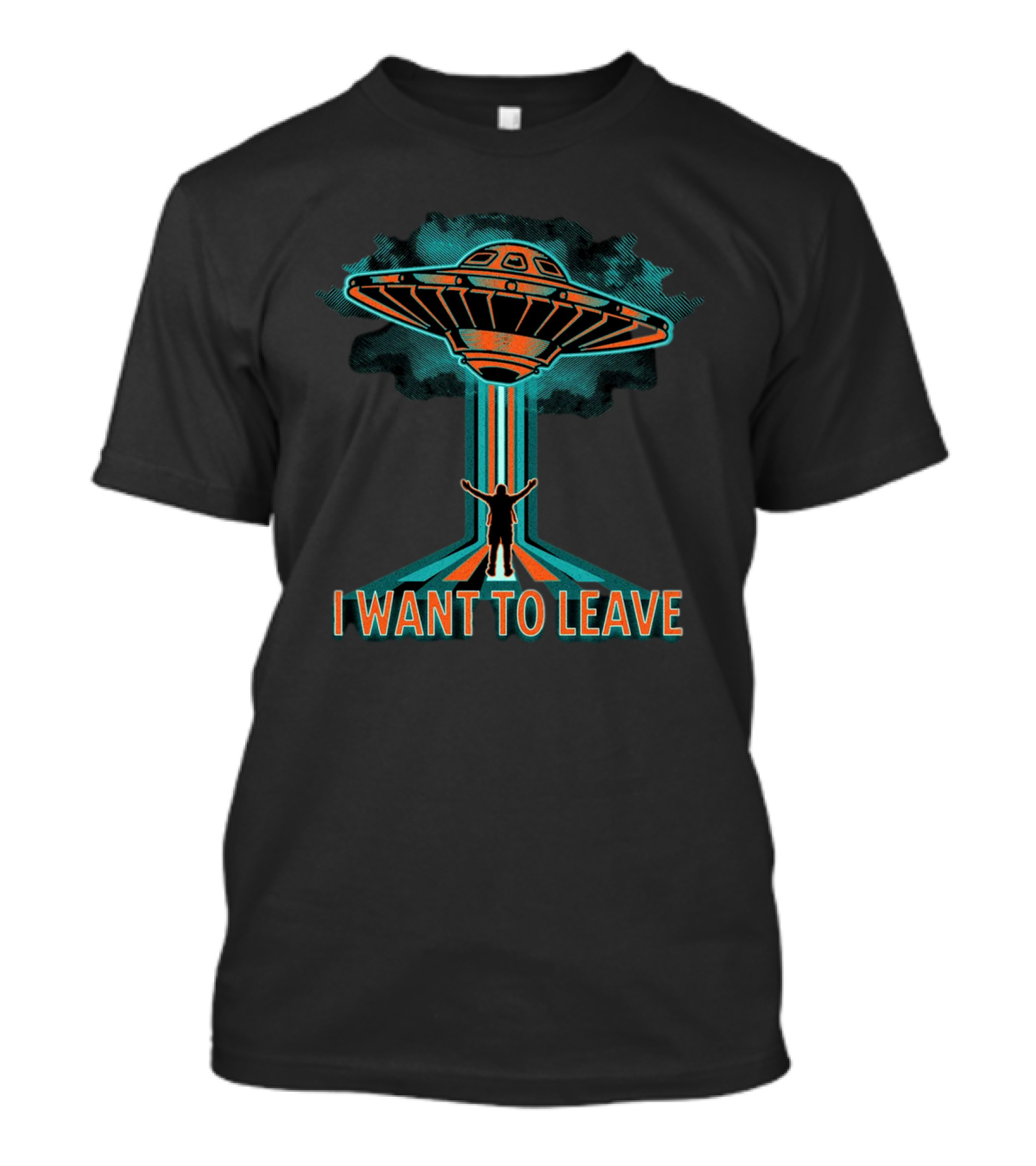 I Want To Leave UFO Beam Alien Abduction T-Shirt