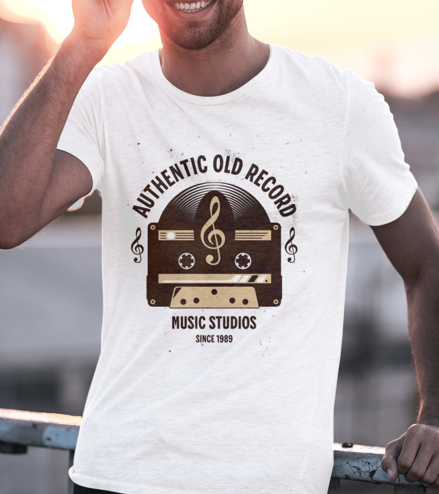 Authentic Old Record Music Studios Cassette Since 1989 T-Shirt