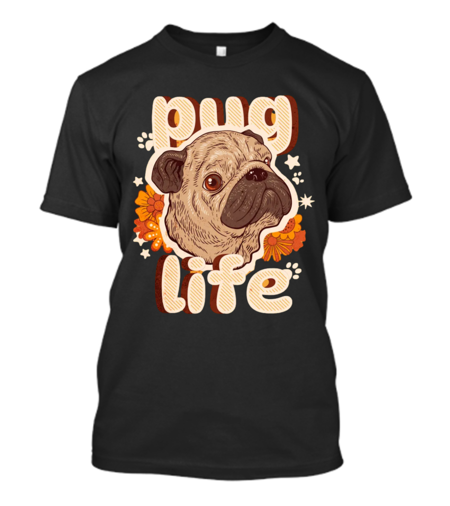 Pug Life Retro Floral T-Shirt