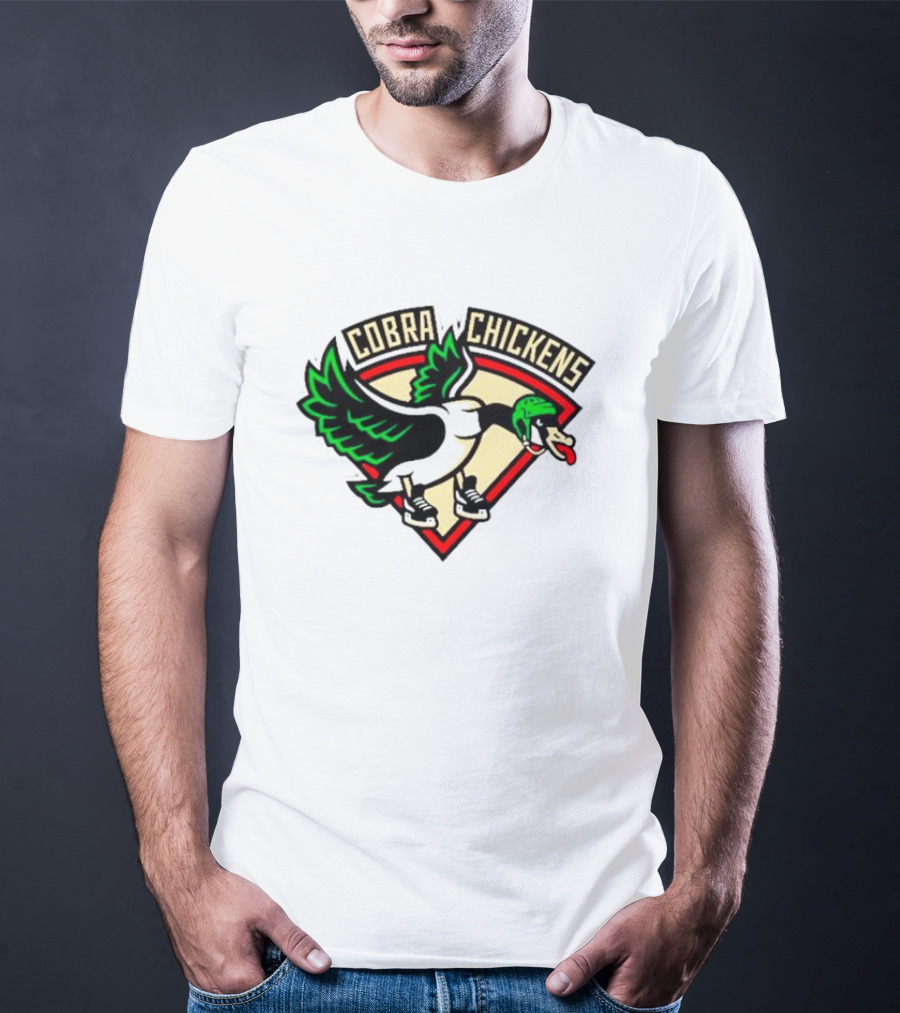 Cobra Chickens Sports Team Logo Hockey-Inspired Goose T-Shirt