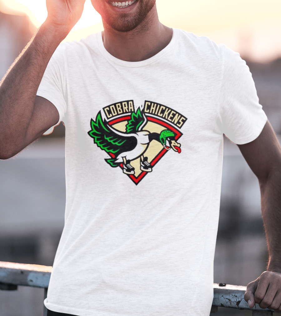 Cobra Chickens Sports Team Logo Hockey-Inspired Goose T-Shirt