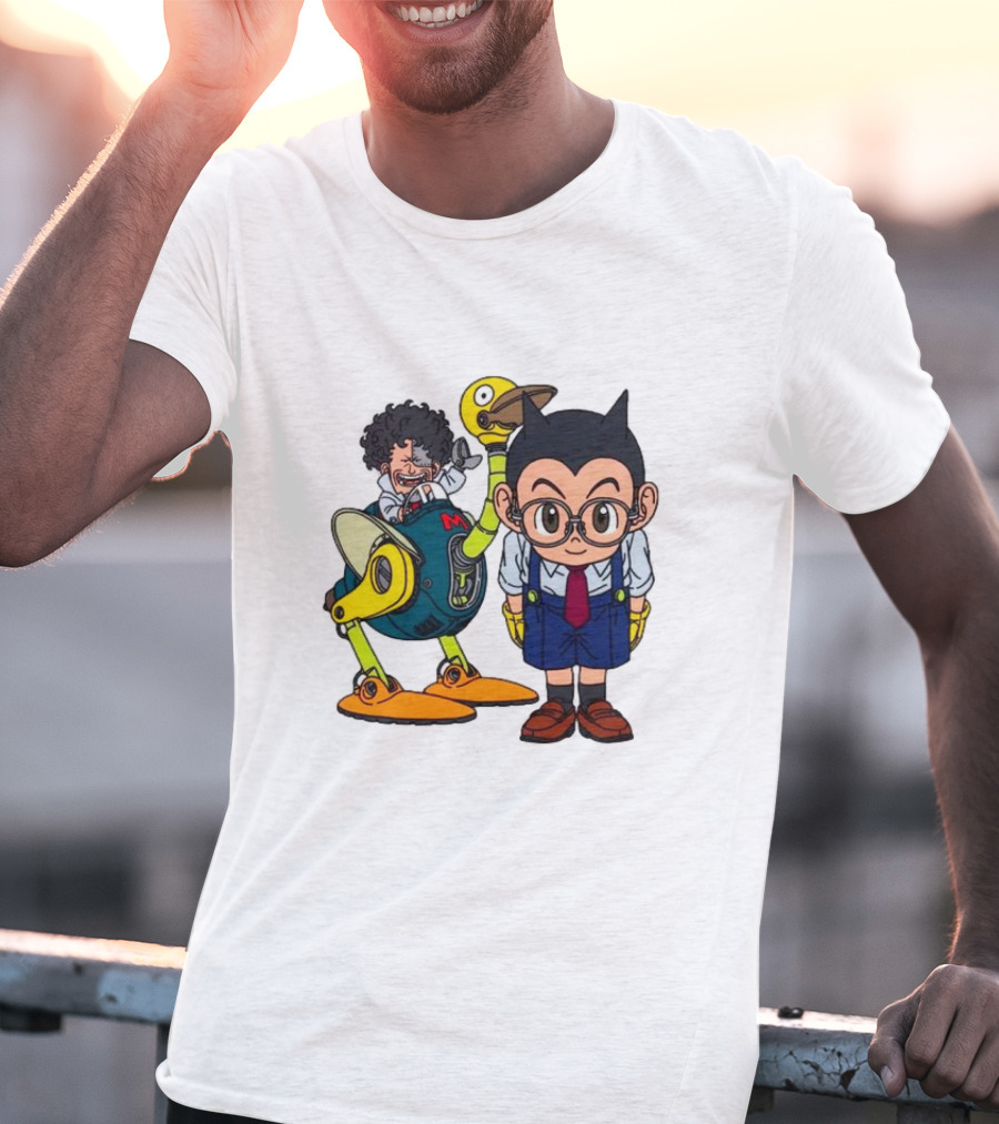 Dr. Slump Obotchaman And Character With Robot In Glasses T-Shirt