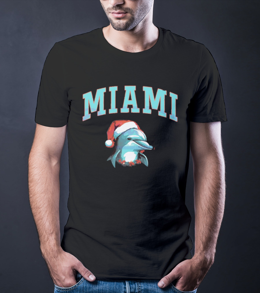Miami Dolphins Santa Christmas Miami T-Shirt