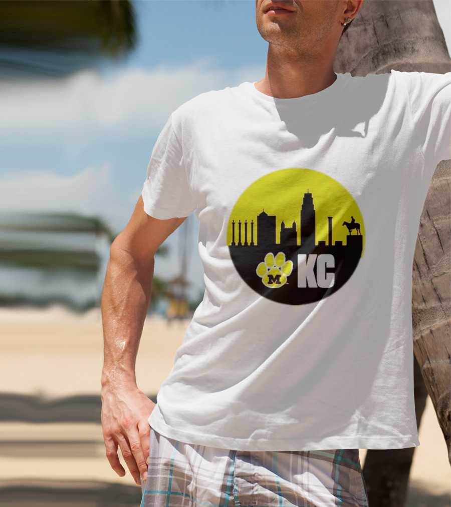 Missouri Tigers Mizzou Kansas City KC Skyline Paw T-Shirt