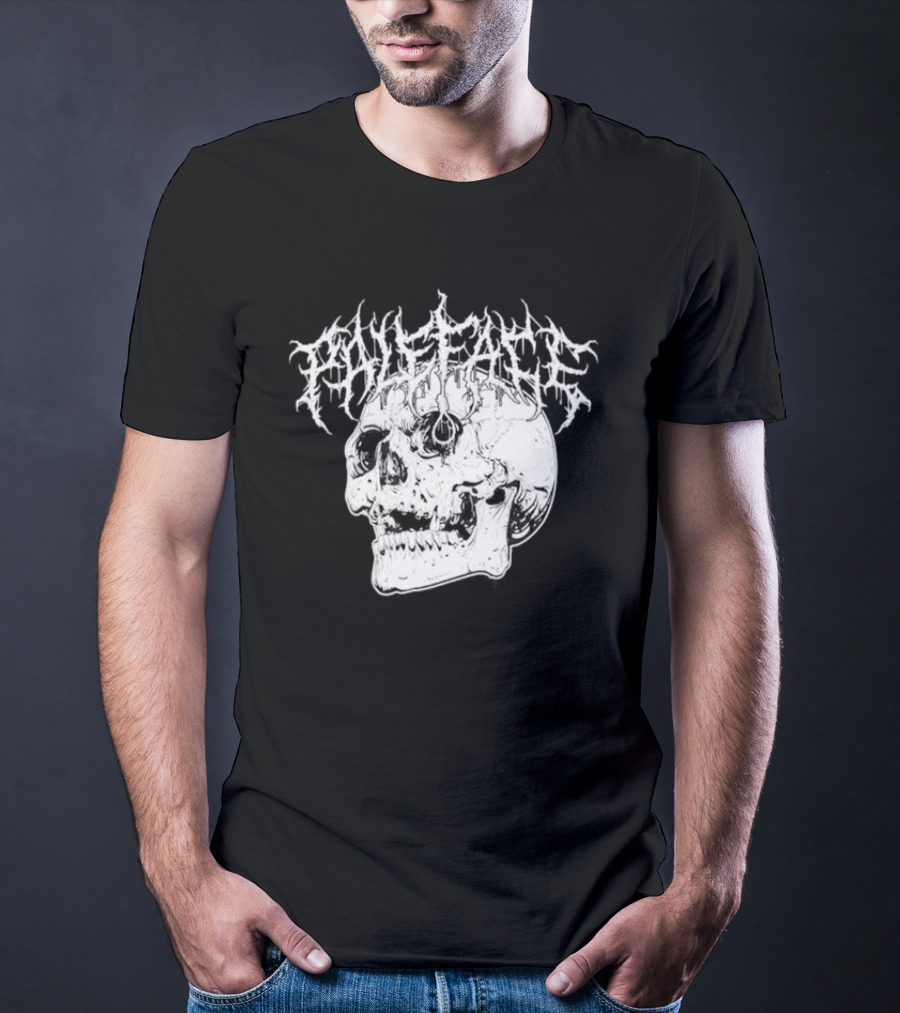 Paleface Skull Art With Gothic Script T-Shirt