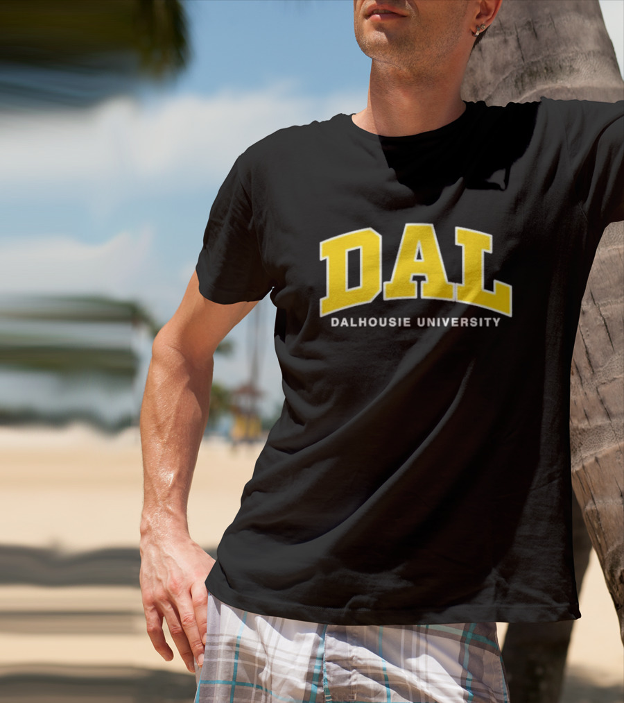 DAL Dalhousie University Yellow Arch Text T-Shirt