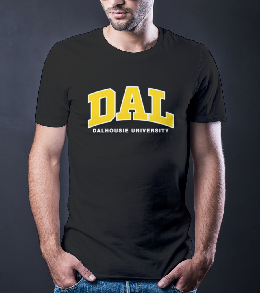 DAL Dalhousie University Yellow Arch Text T-Shirt