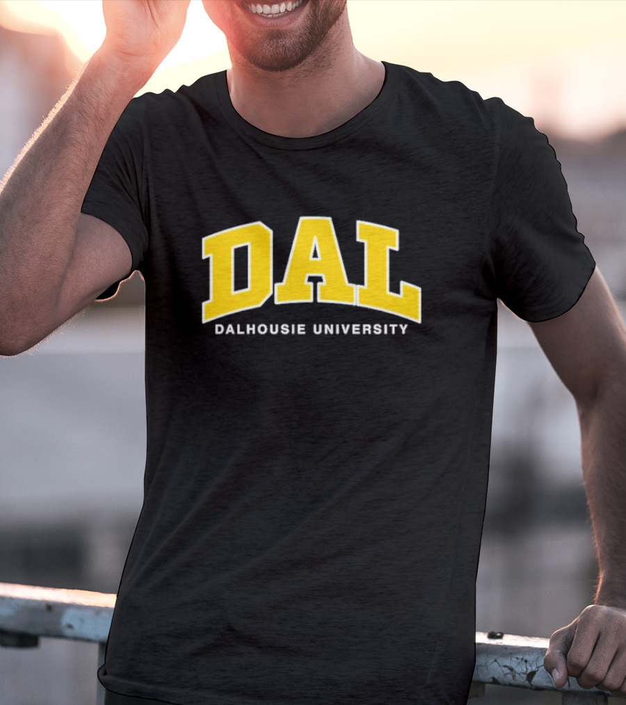 DAL Dalhousie University Yellow Arch Text T-Shirt