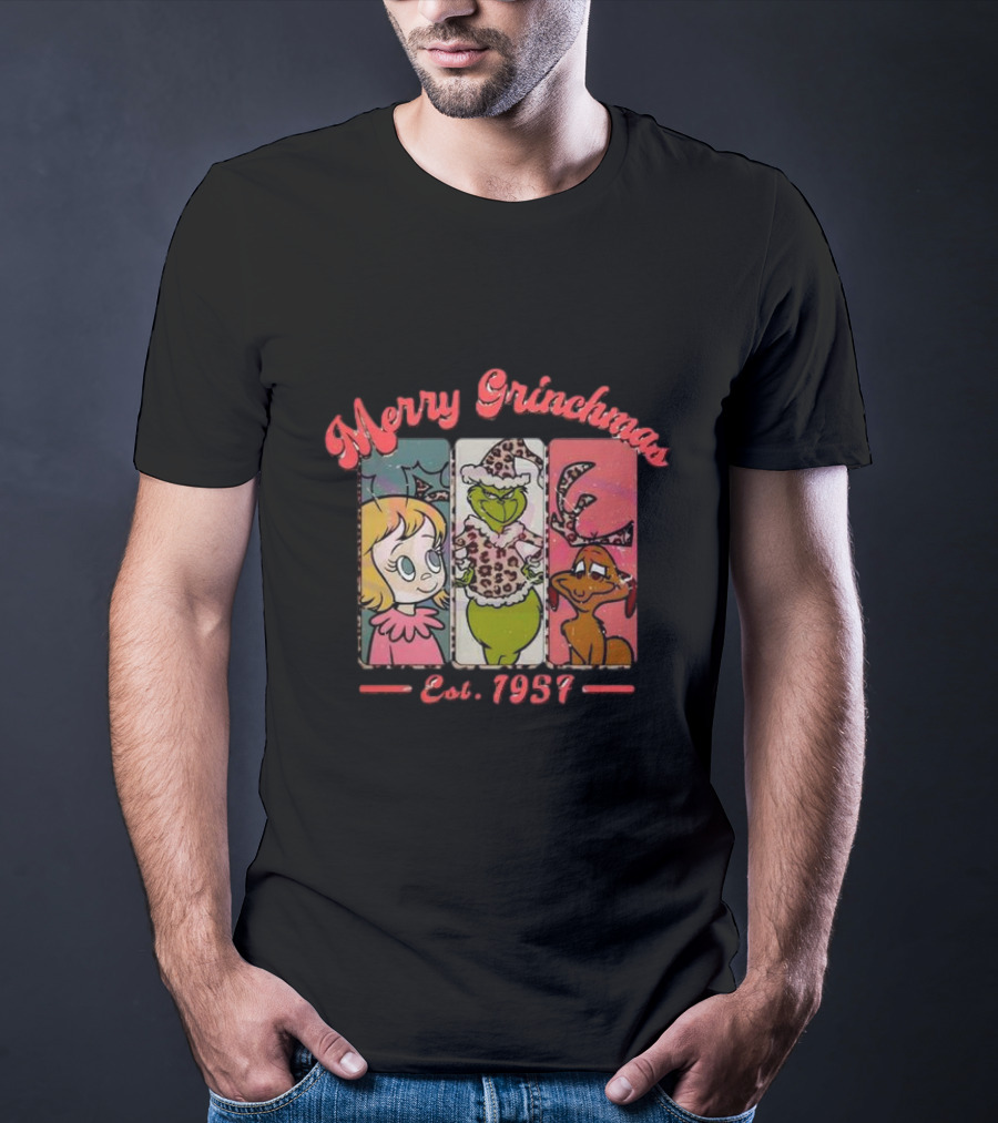 Merry Grinchmas Est 1957 Vintage Holiday Characters Classic T-Shirt