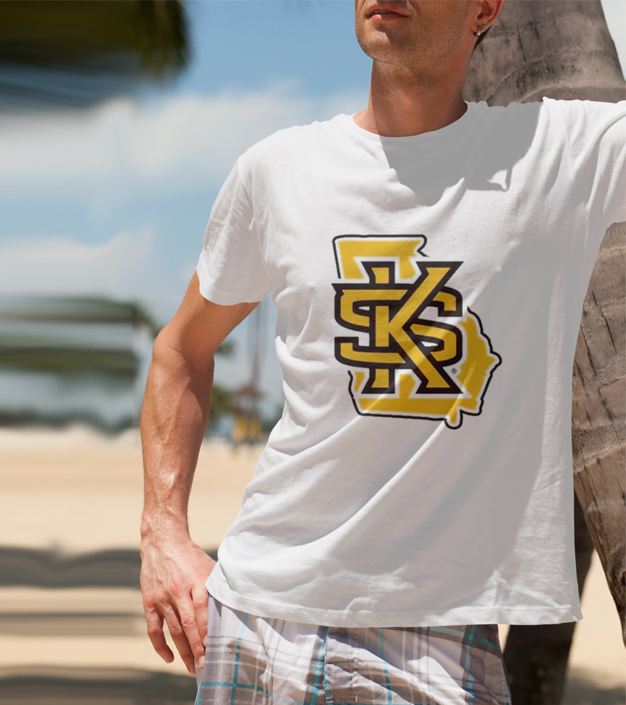 KSU Athletics Black And Gold Georgia Map T-Shirt