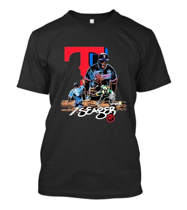 Texas Rangers Seager Baseball Action T-Shirt