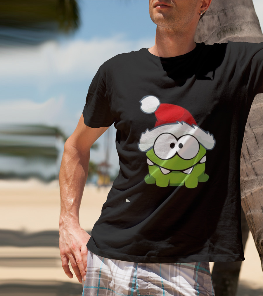 Om Nom Christmas Santa Hat T-Shirt