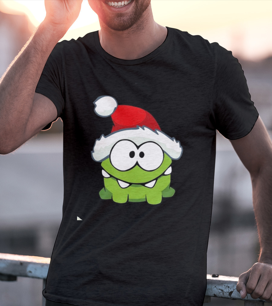 Om Nom Christmas Santa Hat T-Shirt