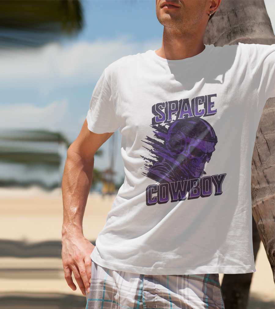 Space Cowboy Skull Helmet Cosmic Adventure T-Shirt