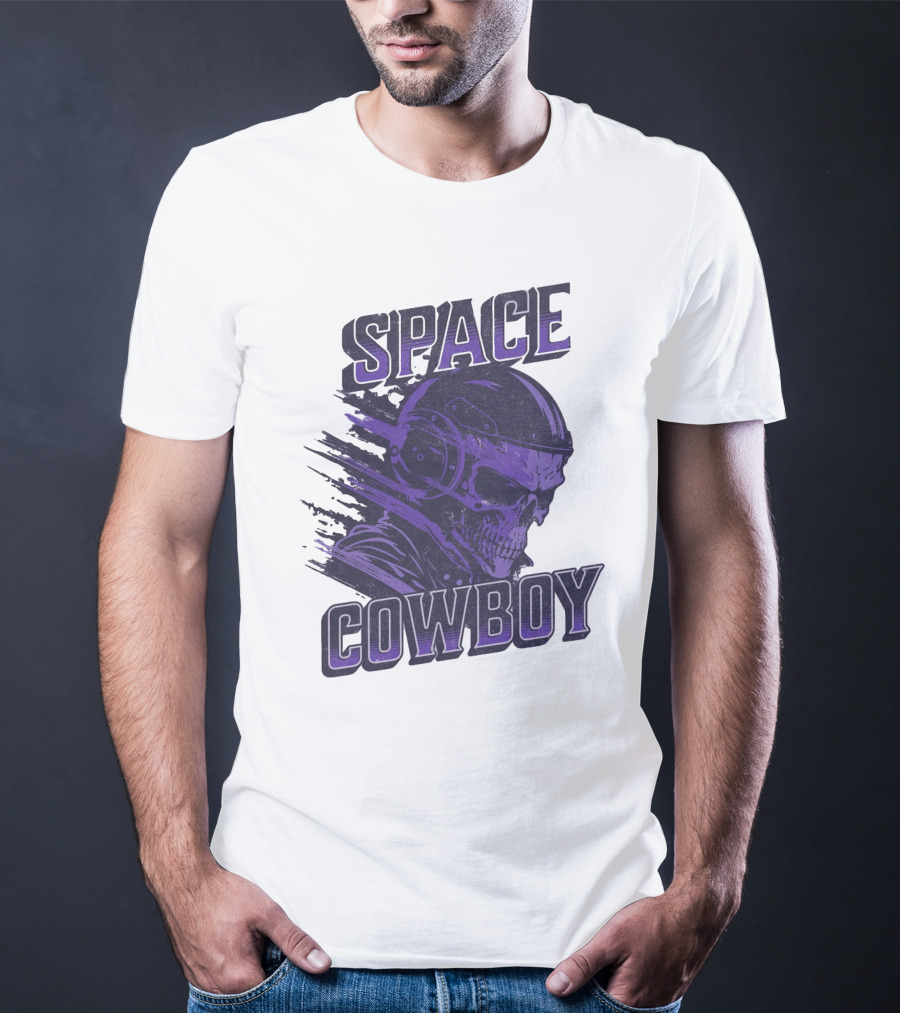 Space Cowboy Skull Helmet Cosmic Adventure T-Shirt