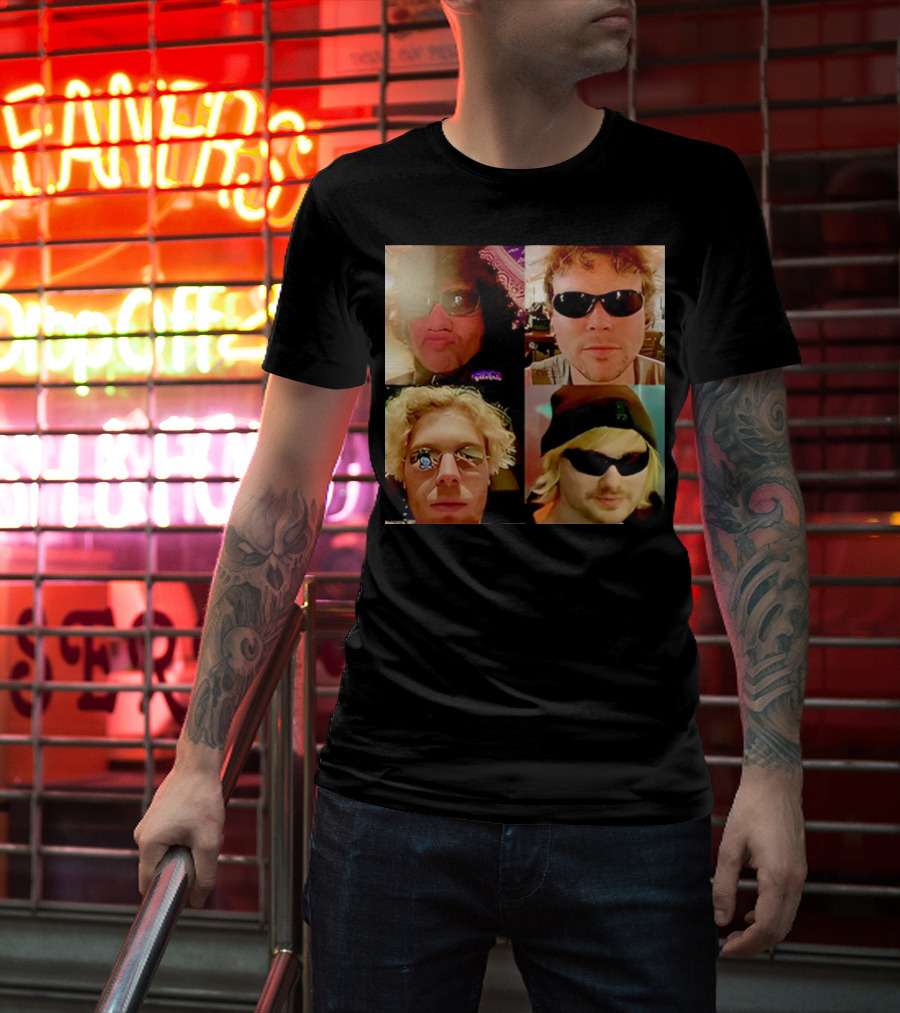 5 Seconds Of Summer Sunglasses Group Collage T-Shirt