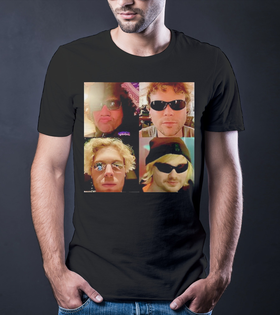 5 Seconds Of Summer Sunglasses Group Collage T-Shirt
