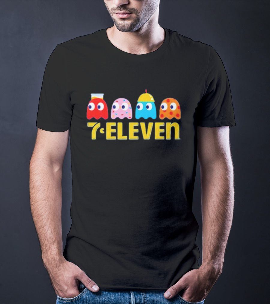 7 Eleven Pacman Ghost Characters Collaboration T-Shirt