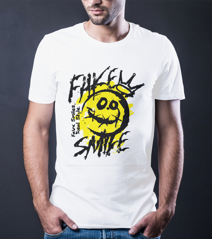 Fake Smile Faux Smiles Real Style Smiley Crown T-Shirt