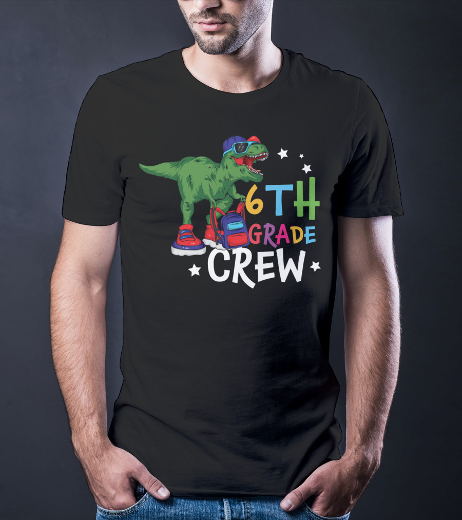 6th Grade Crew Dinosaur Back To School Fun T-Shirt