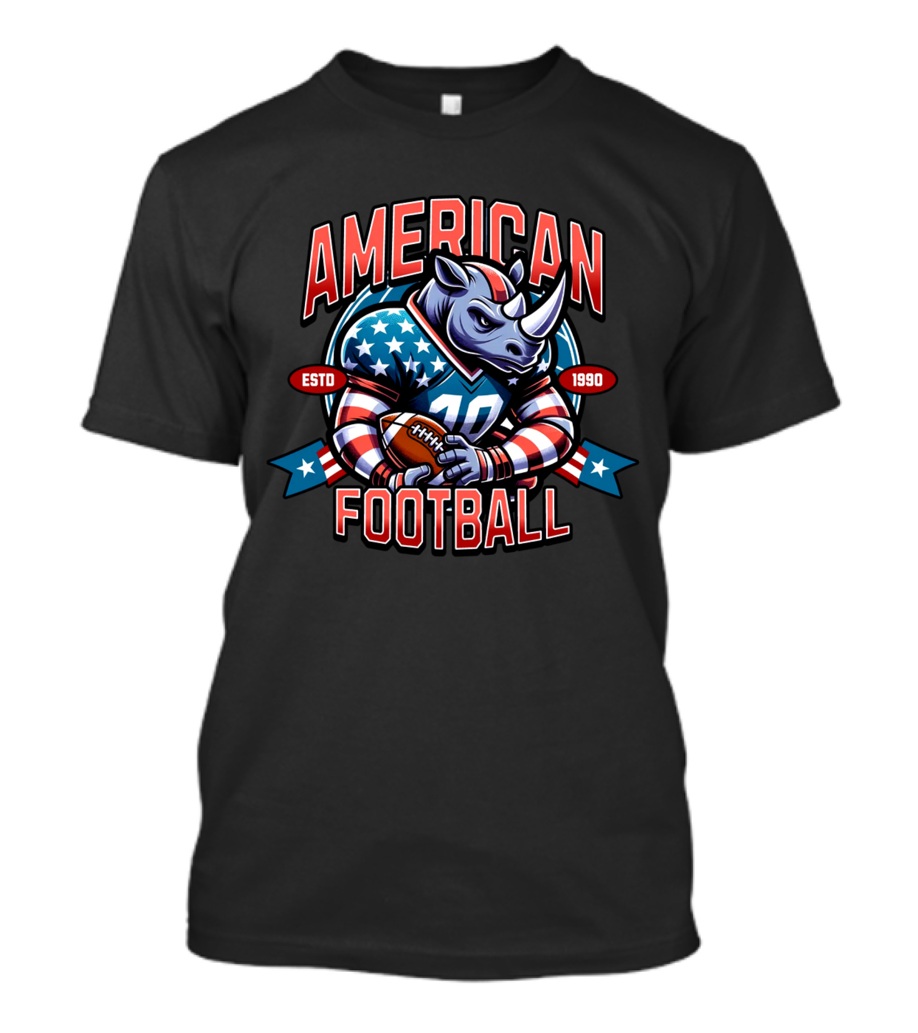 American Football Rhino Mascot ESTD 1990 T-Shirt