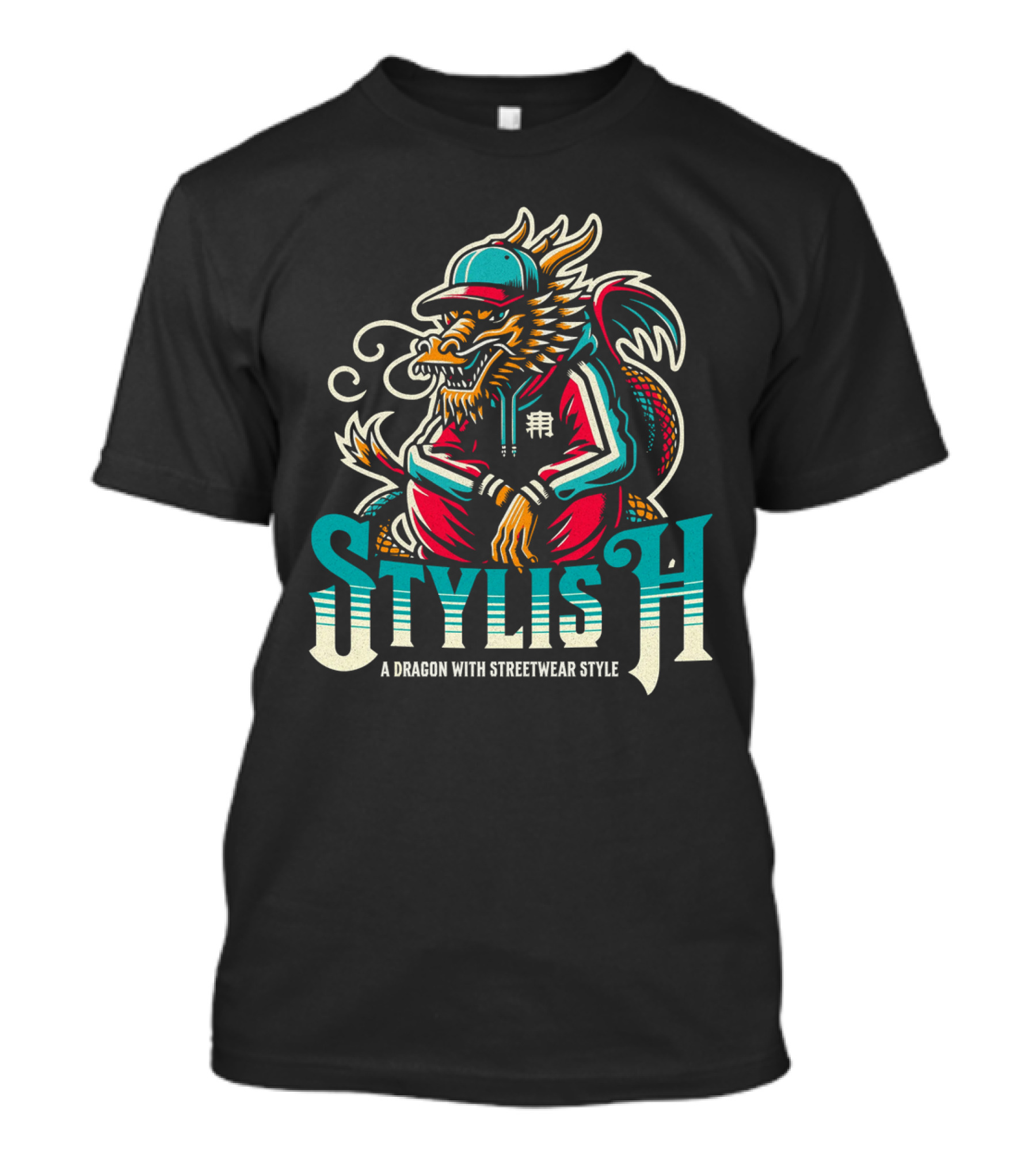 Stylish Dragon With Streetwear T-Shirt
