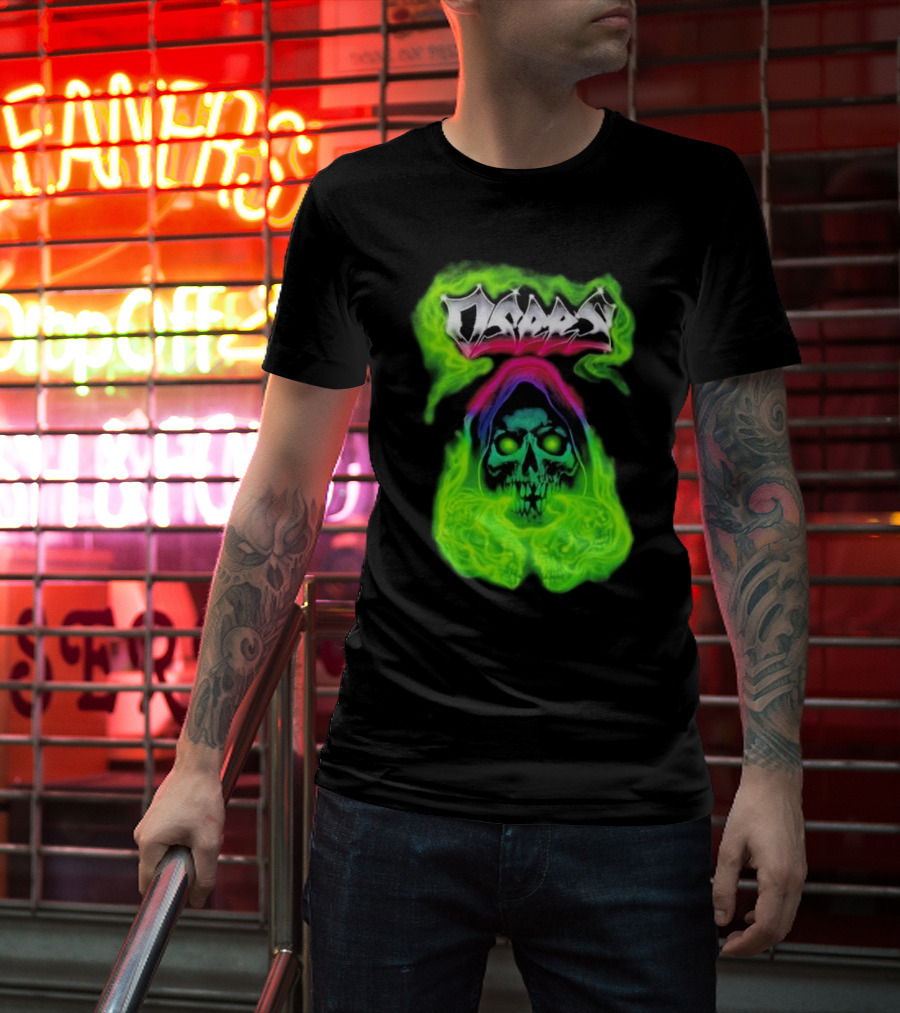 Osees Ghost Green Neon Skull Hoodie Collaboration T-Shirt
