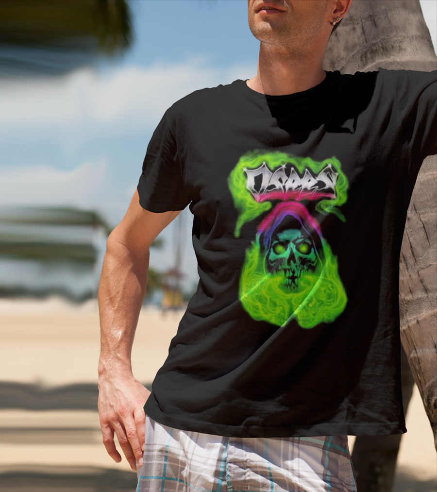 Osees Ghost Green Neon Skull Hoodie Collaboration T-Shirt