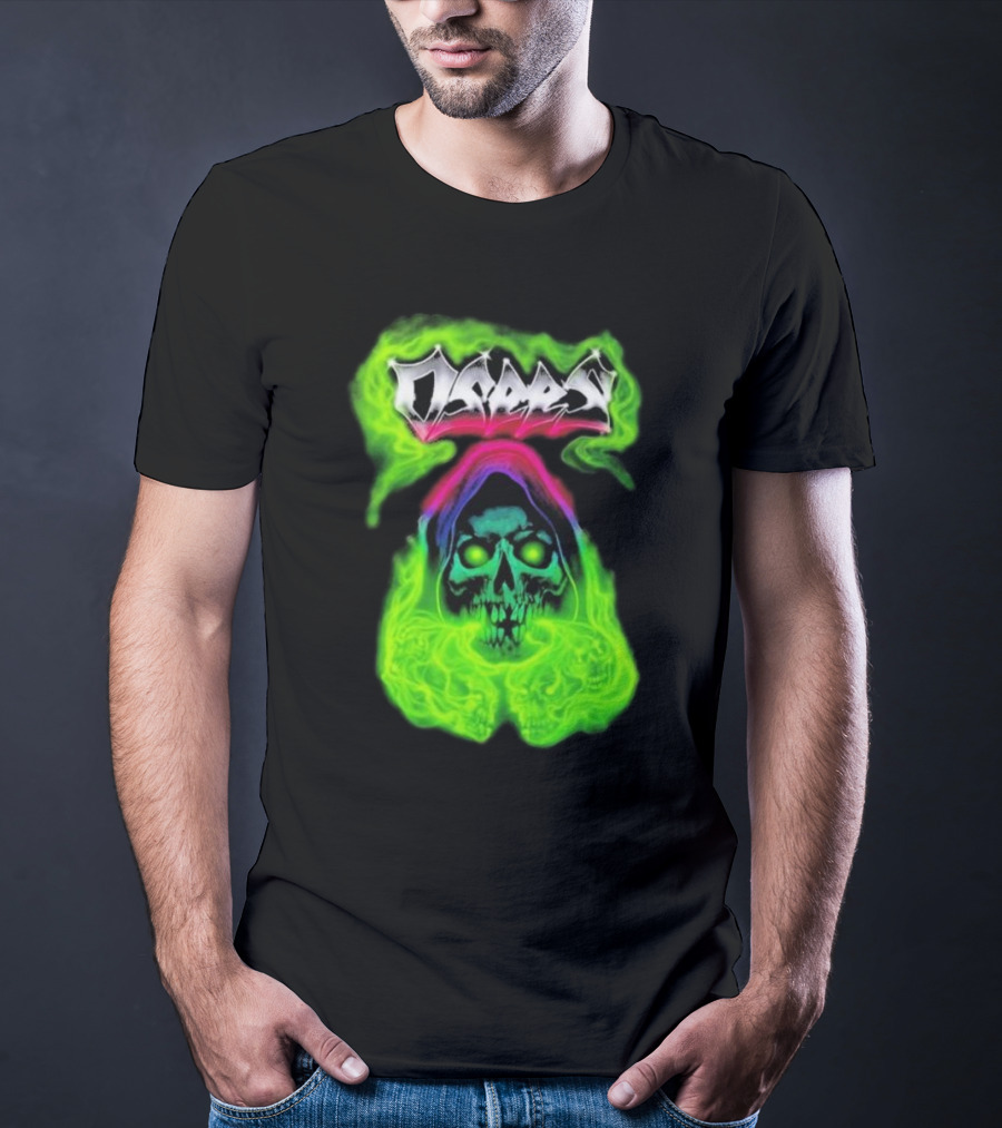 Osees Ghost Green Neon Skull Hoodie Collaboration T-Shirt