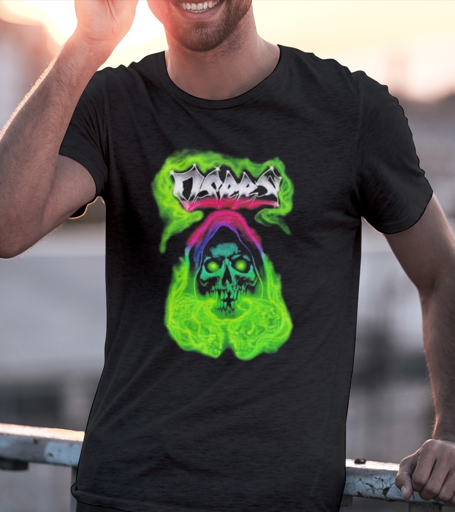 Osees Ghost Green Neon Skull Hoodie Collaboration T-Shirt
