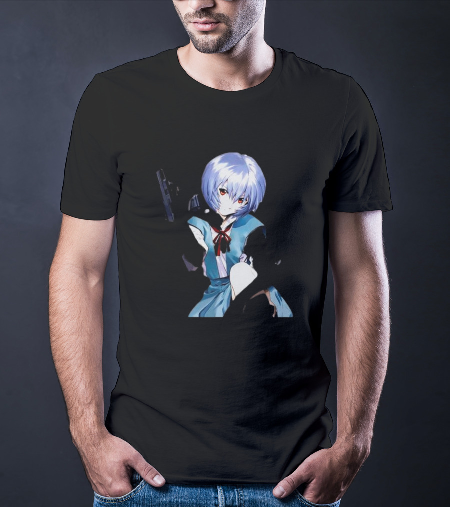 Zofrec Rei Anime Character Holding Gun T-Shirt