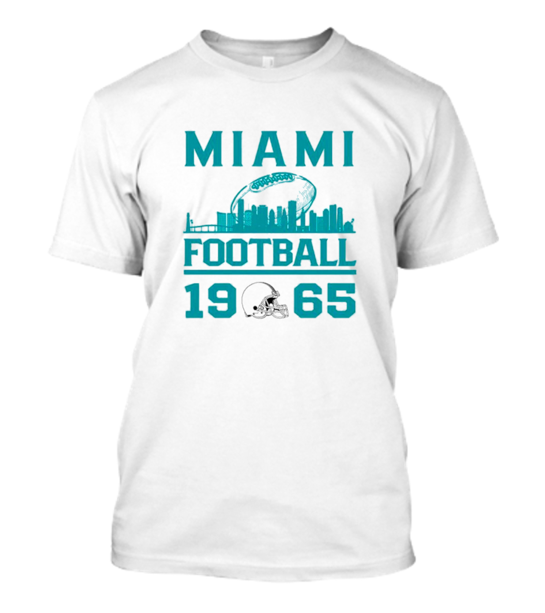 Miami Dolphins 1965 Skyline Football Urban Scene T-Shirt