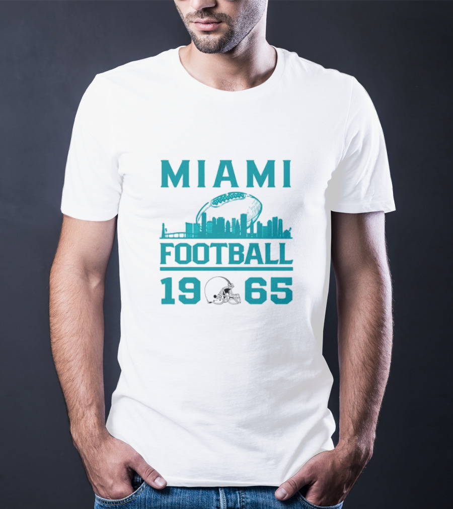 Miami Dolphins 1965 Skyline Football Urban Scene T-Shirt