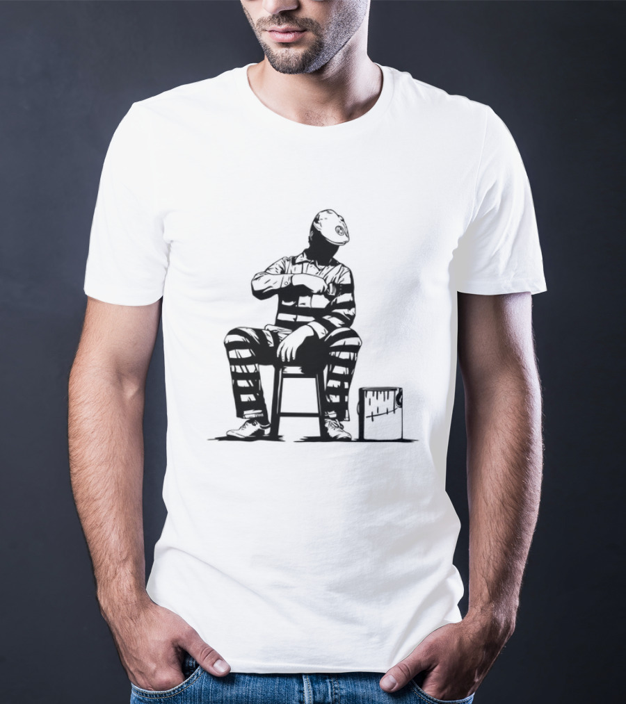 Dolk Prison Painter Sits With Paint Bucket T-Shirt