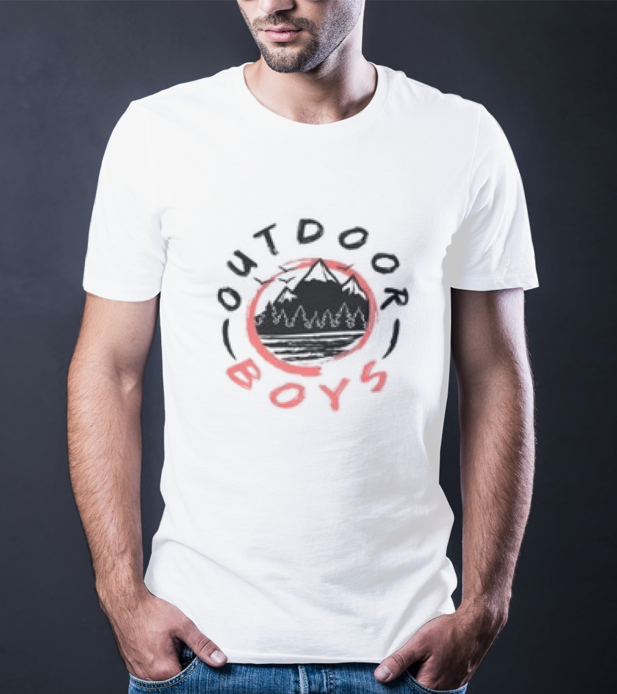 Outdoor Boys Mountain Adventure Circle Forest T-Shirt