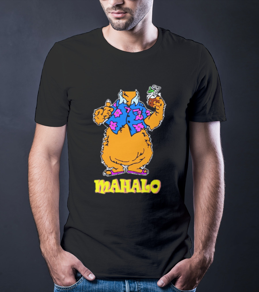 Tammy Mahalo Tropical Bear In Hawaiian Shirt With Drink T-Shirt