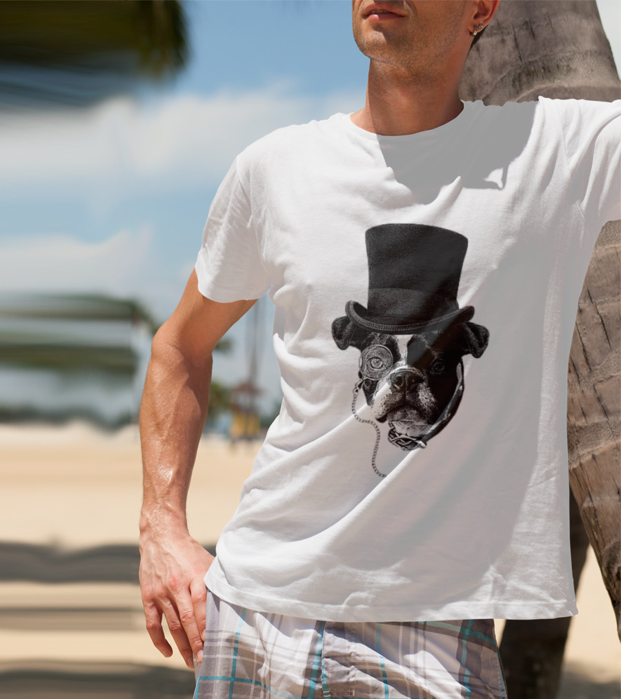 Winston Howl III Monocle Dog Top Hat T-Shirt
