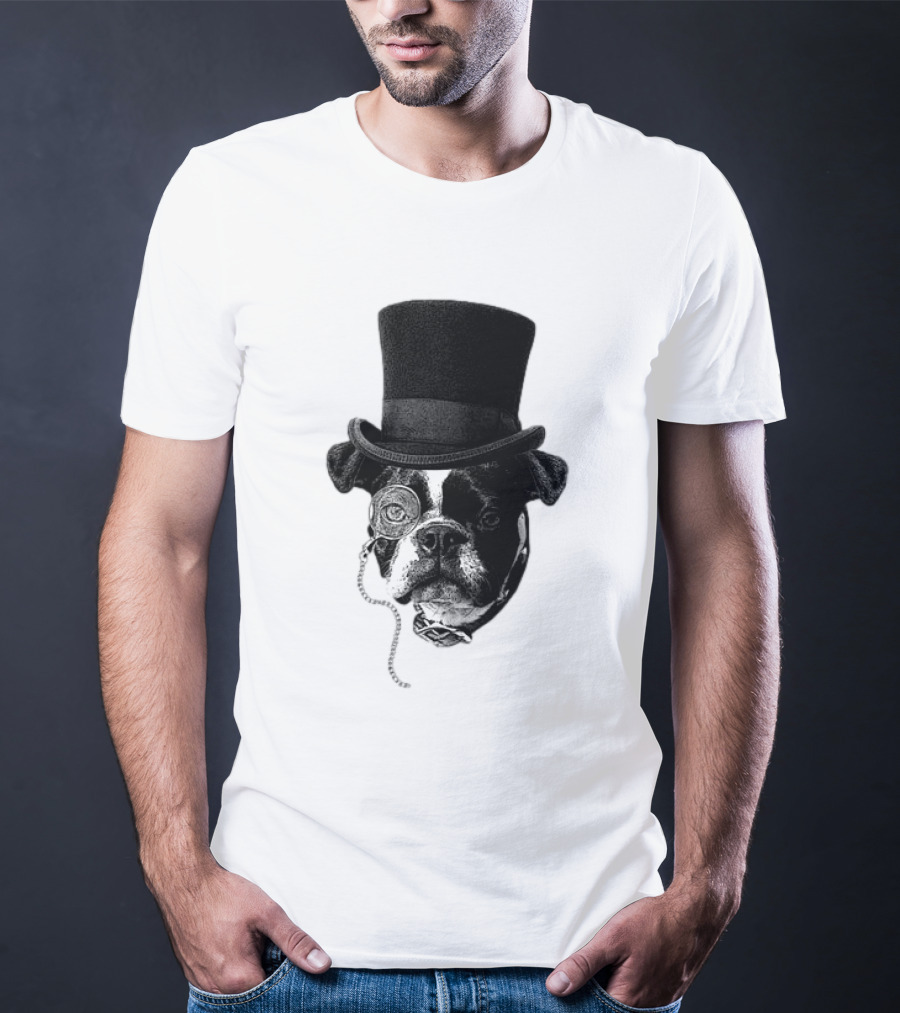 Winston Howl III Monocle Dog Top Hat T-Shirt