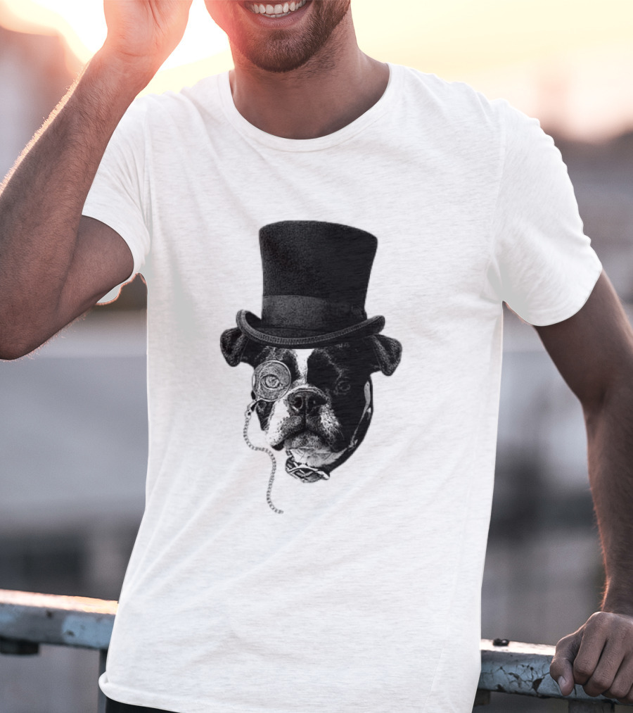Winston Howl III Monocle Dog Top Hat T-Shirt