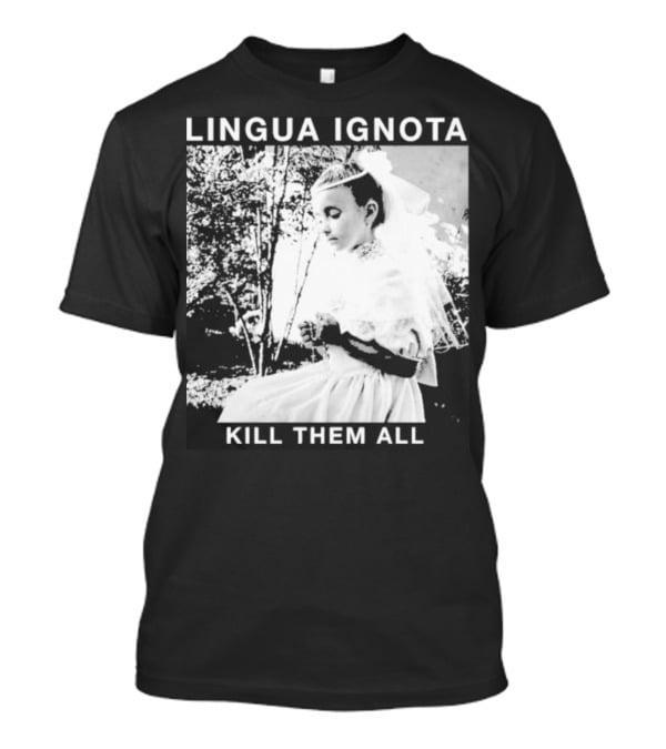LINGUA IGNOTA KILL THEM ALL Veiled Bride Prayerful Pose T-Shirt