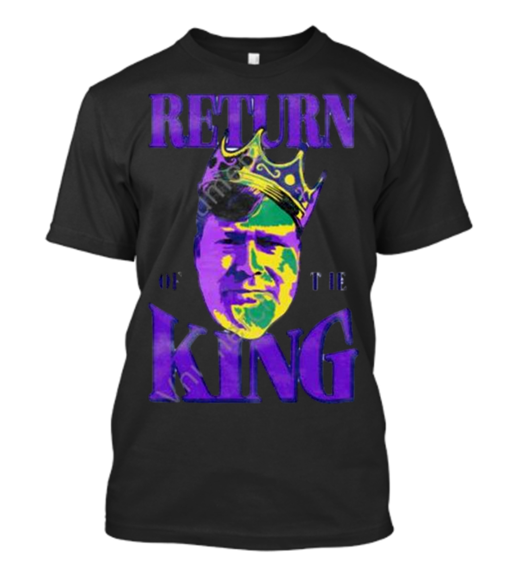 Mintzy Return Of The King Vibrant Portrait With Crown T-Shirt