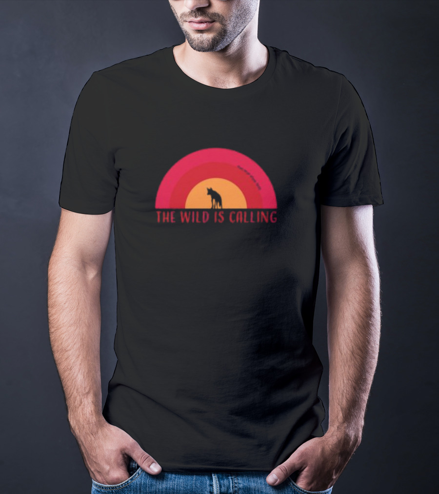 The Wild Is Calling Woft Silhouette Retro Sunset T-Shirt