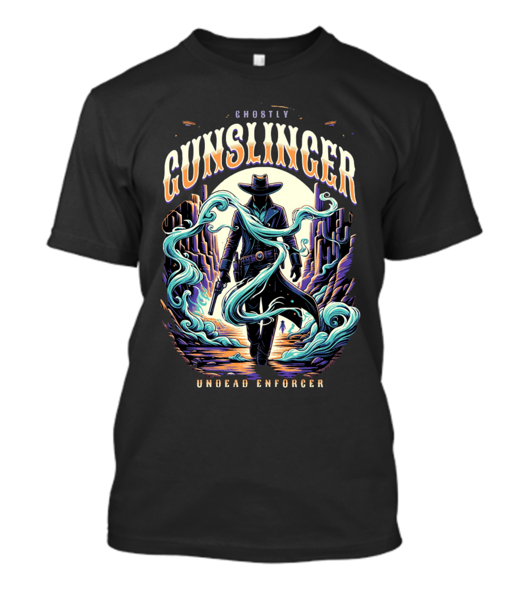 Ghostly Gunslinger Undead Enforcer T-Shirt